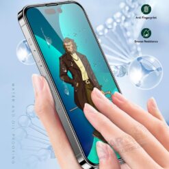 Alternative view of iPhone 14 Green Lion 3D Curved Pro 9H Tempered Glass
