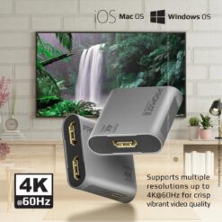 Alternative view of Promate MediaSplit-C2 HDMI Splitter with Dual HDMI Output