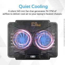 Alternative view of Promate Airbase-1 Laptop Cooling Pad with Silent Fan Technology