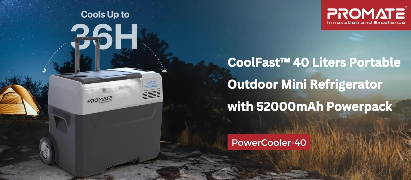  | Promate PowerCooler-40 CoolFast 40 Liters Portable Outdoor Mini Refrigerator with 52000mAh Powerpack starcall najem starcall | Najem Starcall | Lebanon