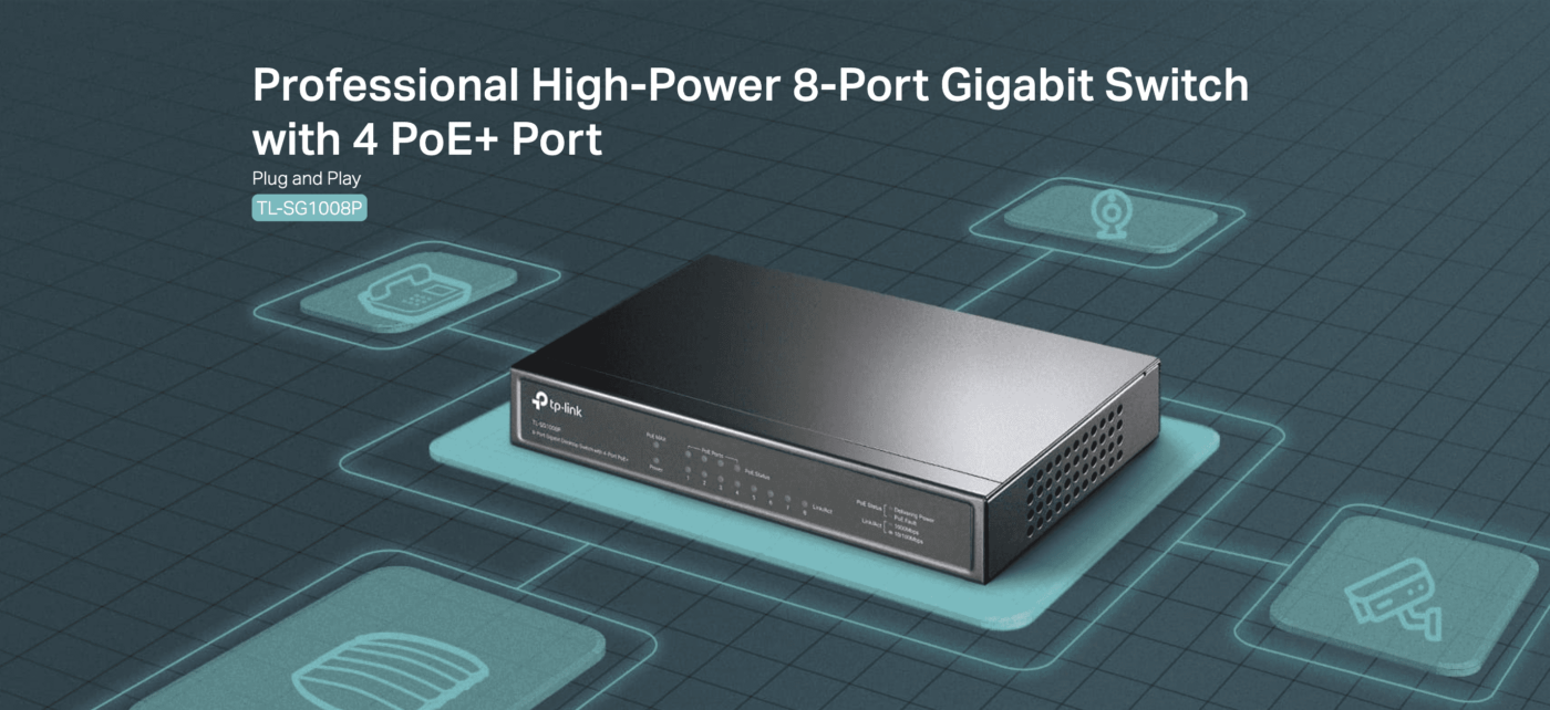  | TP-Link 8 Port Gigabit Desktop PoE Switch with 4 Port PoE TL-SG1008P in 1 | Najem Starcall | Lebanon
