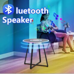 Alternative view of Round LED Table with Speaker and Wireless Charging