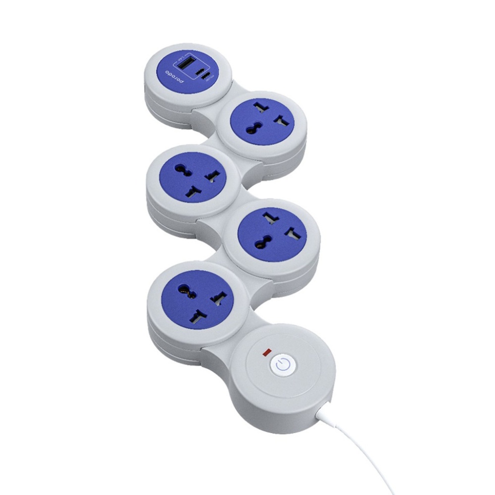 Porodo 2500W USB-A Type-C and 4 AC Multiport Socket Strip