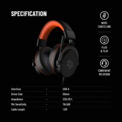 Alternative view of Porodo Gaming PC RGB ENC Gaming Headphones