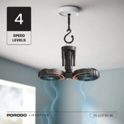 Porodo Lifestyle Dual-Head Oscillating Fan - Image 3