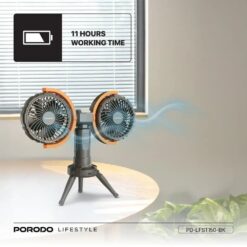 Porodo Lifestyle Dual-Head Oscillating Fan - Image 5