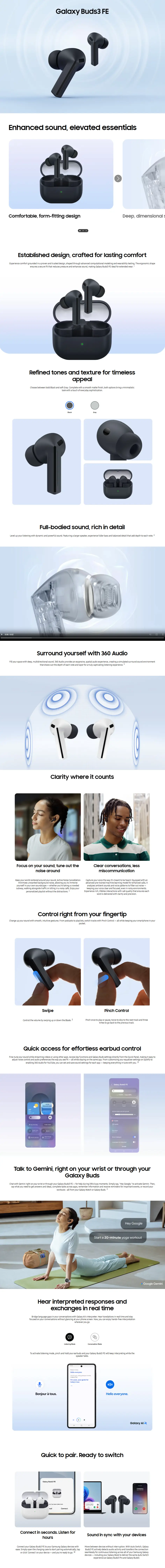 Galaxy Buds3 FE Gray Samsung Lebanon