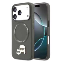Karl Lagerfeld PU Leather Case with Karl & Choupette Head Pins for iPhone 17 Pro Max / 18 Pro Max