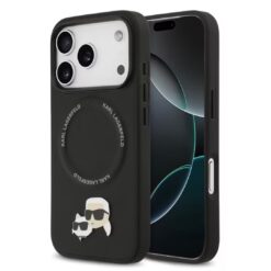 Karl Lagerfeld PU Leather Case with Karl & Choupette Head Pins for iPhone 17 Pro Max / 18 Pro Max - Image 2