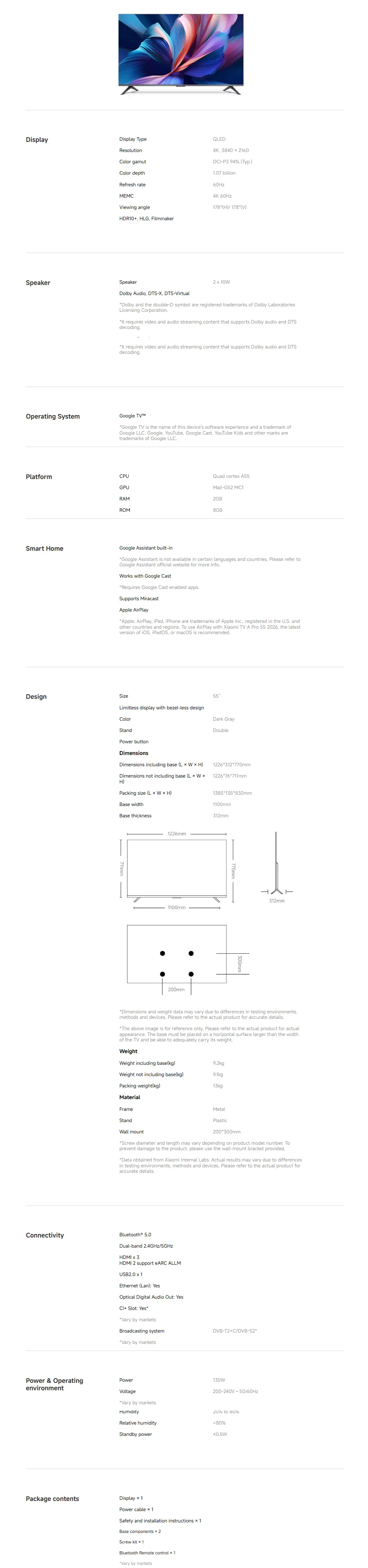 Xiaomi TV A Pro 55 2026 7 Xiaomi TV A Pro 55 2026 Xiaomi Global 1