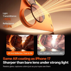 TORRAS AR Anti Reflection Full Coverage Camera Lens Protector for iPhone 17 Pro - Image 5
