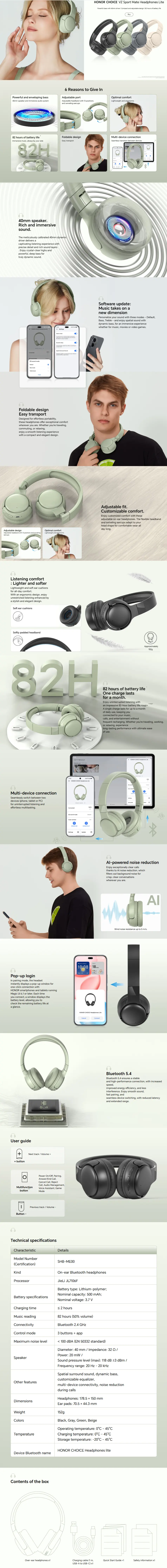 Honor Choice Headphones Lite 34 Honor Choice Headphones Lite - Features and Performance