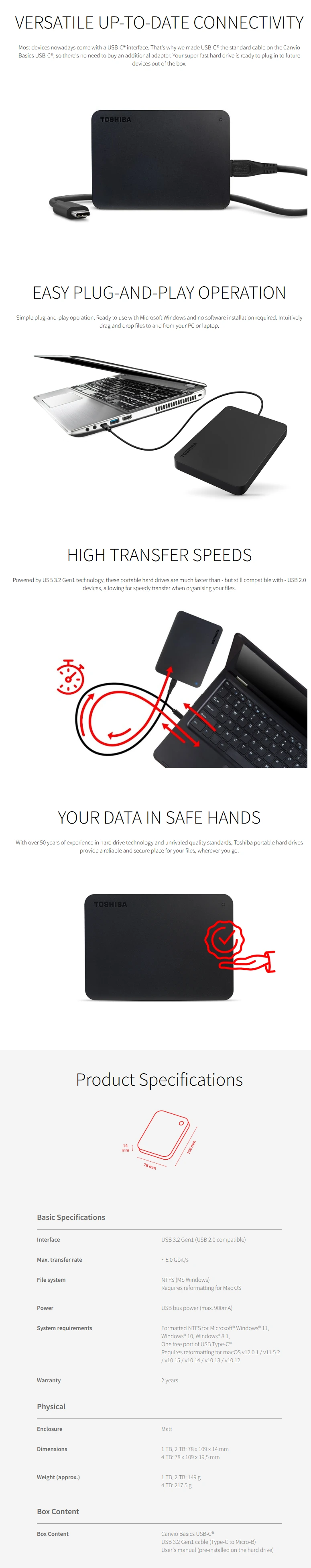Toshiba Canvio Basics Portable External Hard Drive