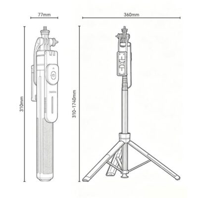 Yesido SF34 Selfie Stick Tripod