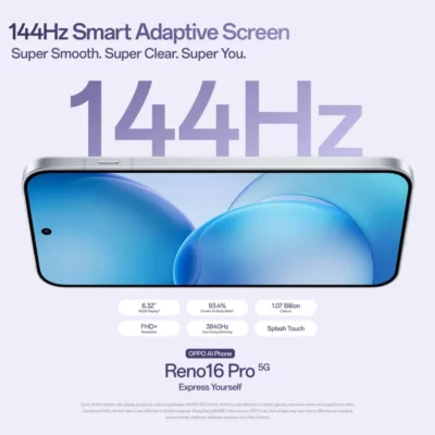 Oppo Reno 16 Pro 5G Lebanon - 144Hz Smart Adaptive Screen