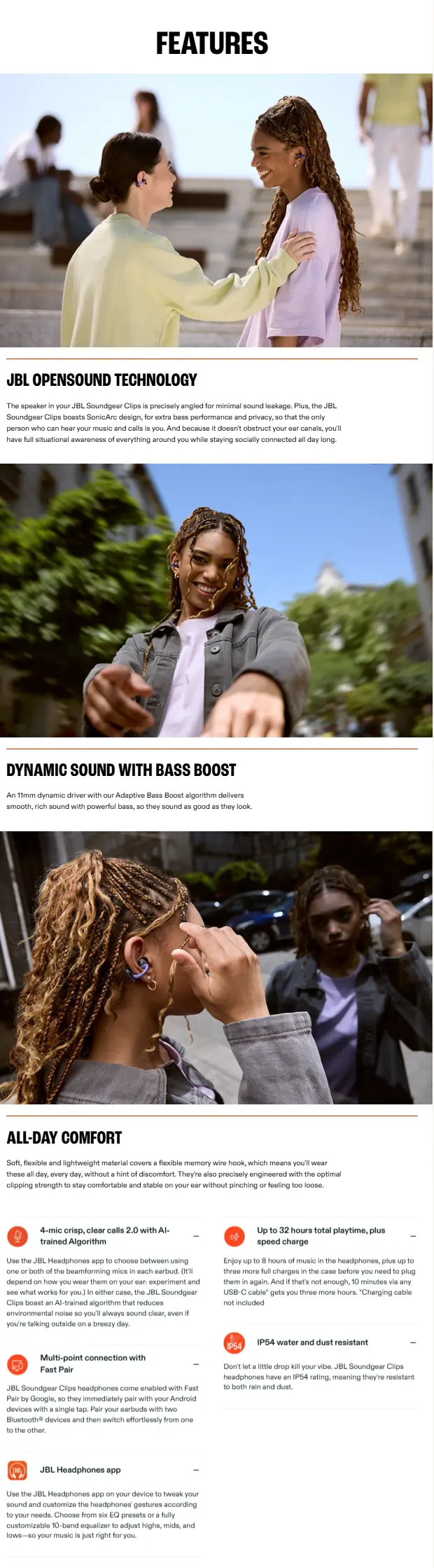 JBL Soundgear Clips Open-ear Headphones