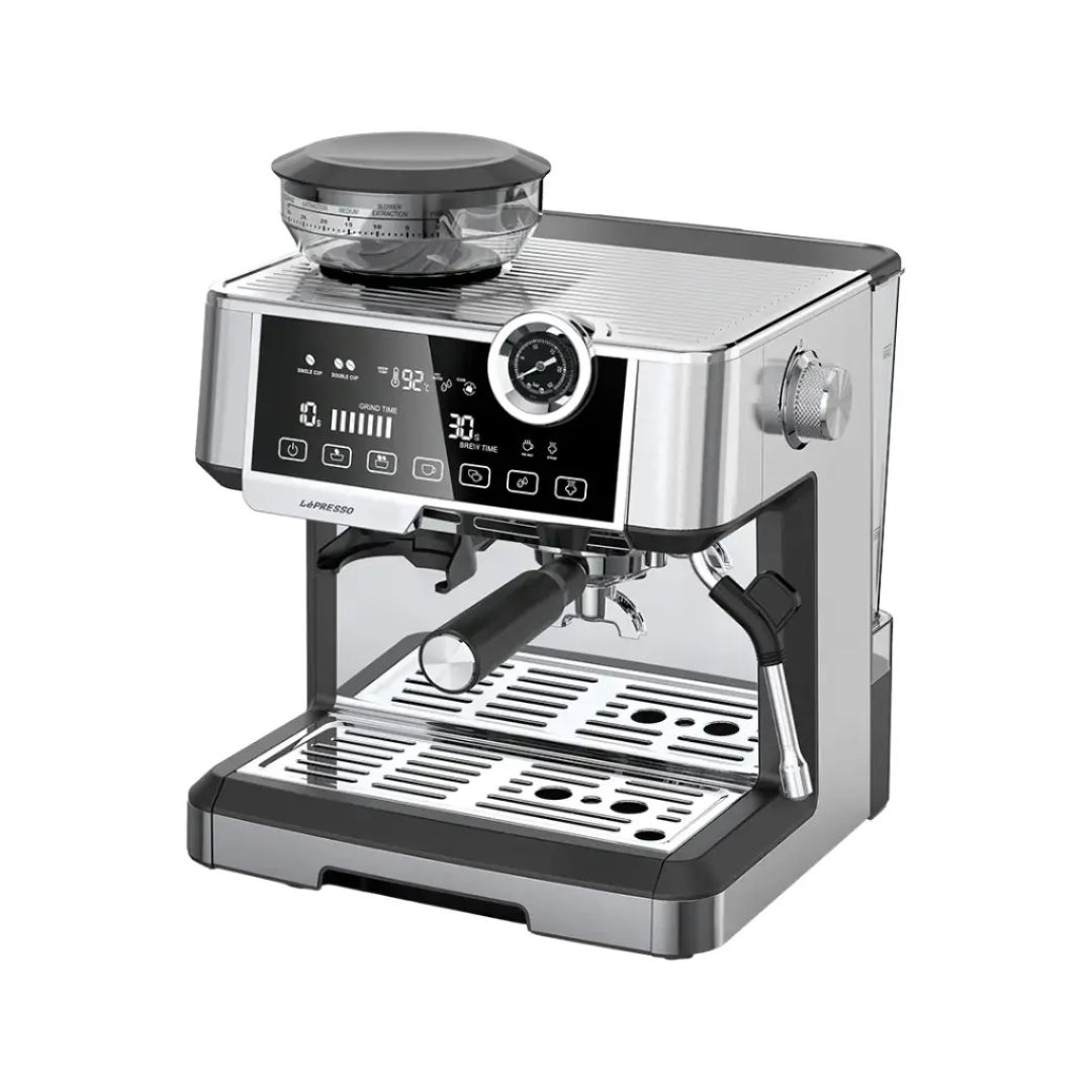 Lepresso Dual Boiler Espresso Machine with Conical Grinder & Pressure Gauge 3 Lepresso Dual Boiler Espresso Machine with Conical Grinder & Pressure Gauge - Image 2