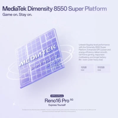 Oppo Reno 16 Pro 5G Lebanon - MediaTek Dimensity 8550 Super Platform