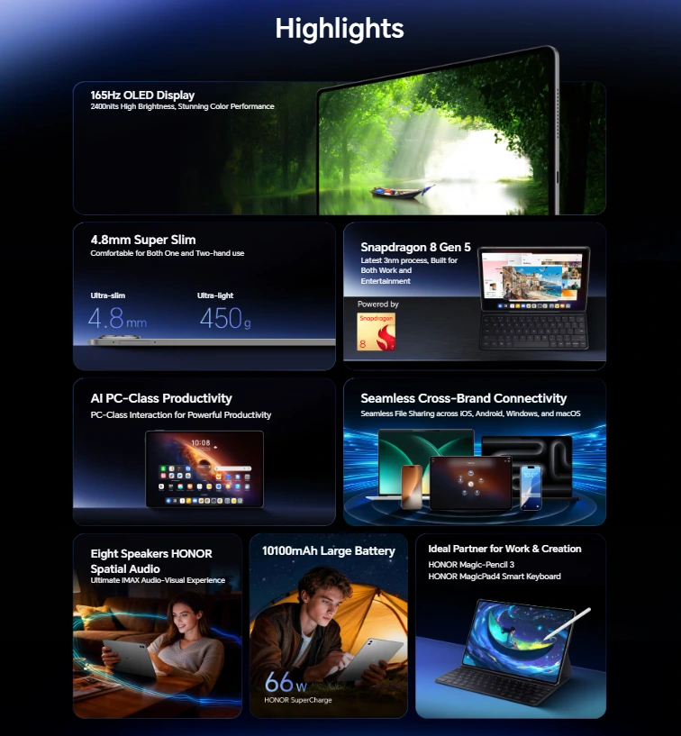 Honor MagicPad 4 256GB Lebanon - OLED Tablet with Keyboard