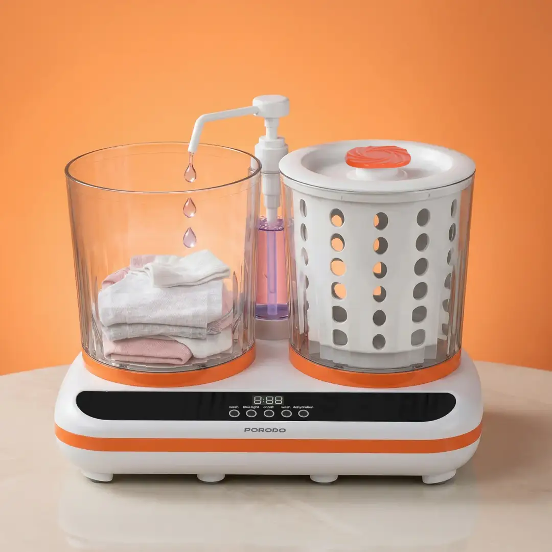 Porodo Lifestyle Launder Twin 2L Portable Mini Washing Machine 9 Porodo Launder Twin Mini Washing Machine Lebanon - Side View