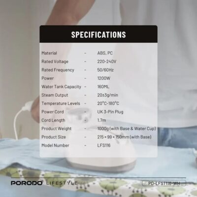 Porodo Lifestyle Retro Thermometer Steam & Heat Iron 30 Porodo Lifestyle Retro Thermometer Steam & Heat Iron