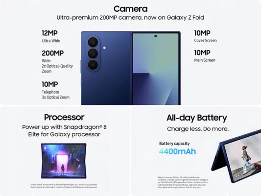 Samsung Galaxy Z Fold 7 256GB TV Offer 27 Samsung Galaxy Z Fold 7 Lebanon - Hardware Specifications