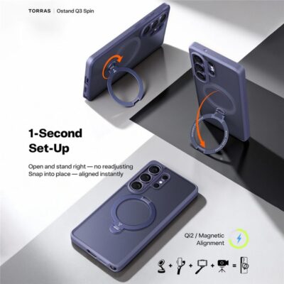 Torras Ostand Spin Case for Samsung S26 Ultra 8 Torras Ostand Spin Case Samsung S26 Ultra Lebanon - Side View