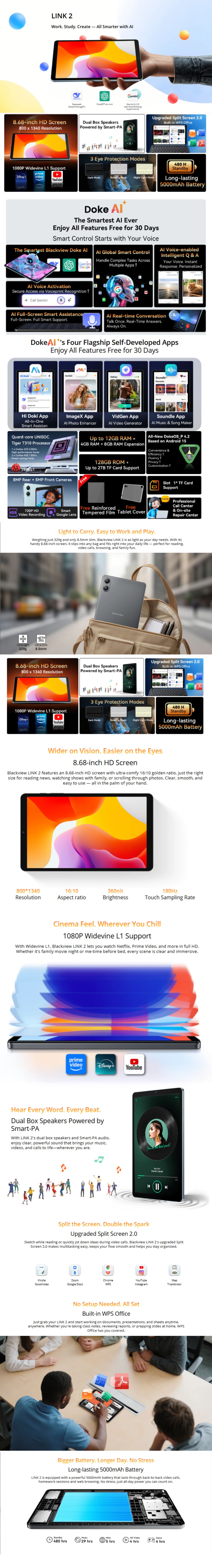 Blackview Link 2 Wifi Tablet 128GB 6 Blackview Link 2 Tablet 128GB Lebanon - Compact Tablet