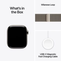 Apple Watch Series 11 GPS + Cellular  42mm Natural Titanium Case with Natural Milanese Loop - Image 3
