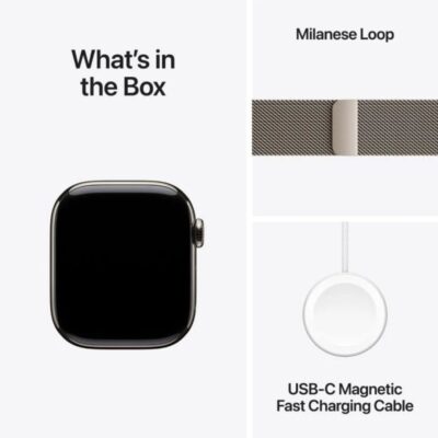 Apple Watch Series 11 GPS + Cellular 42mm Natural Titanium Case with Natural Milanese Loop