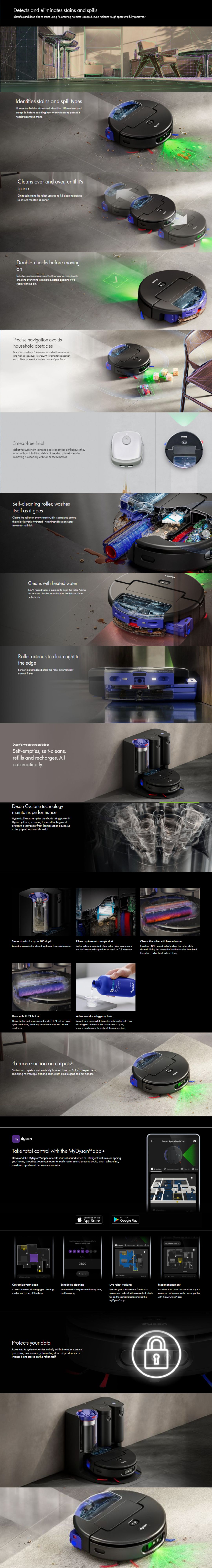 Dyson Spot+ Scrub Ai wet and Dry Robot Vacuum Cleaner 15 Dyson robot cleaner Spot+Scrub Ai